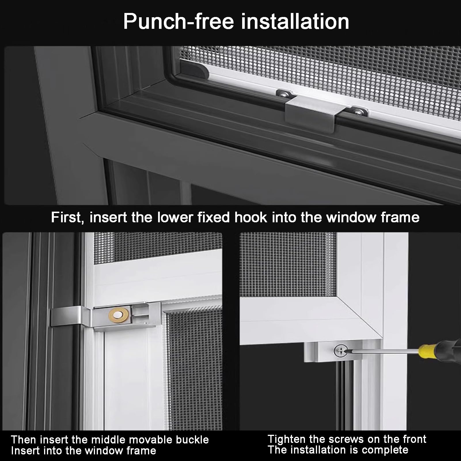 Pantalla de seguridad ajustable para ventana de seguridad infantil, protector de malla expandible con sistema de polea para seguridad del hogar (600 x 800 mm/23.62 x 31.50 pulgadas)