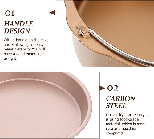 Miniatura 5 de CALLARON Freidora de aire para pizza, hornear pastel, soporte de metal antiadherente, universal, accesorio para freidora de aire para queso, mousse,