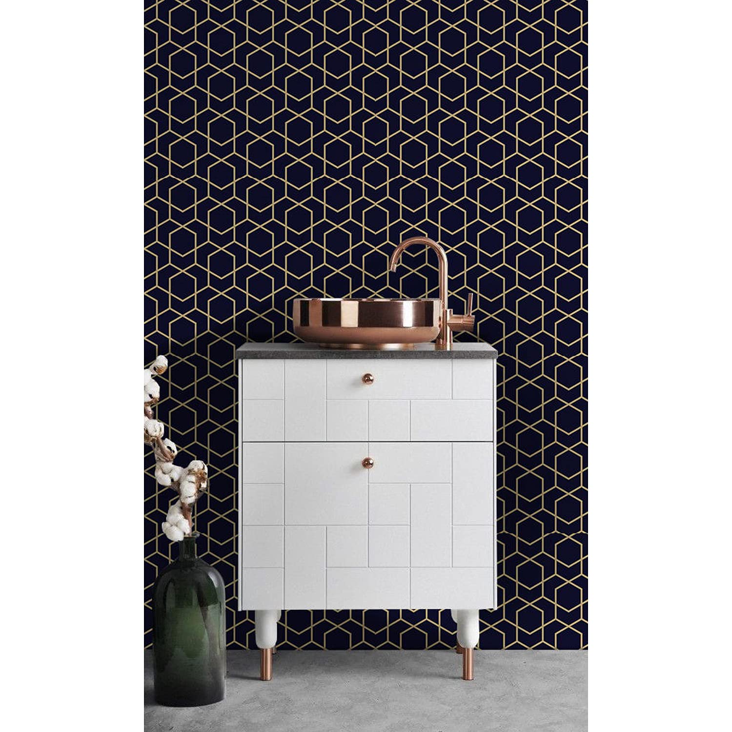 Papier peint cubes abstraits sombres 290x290cm pour mur et meuble de chambre
