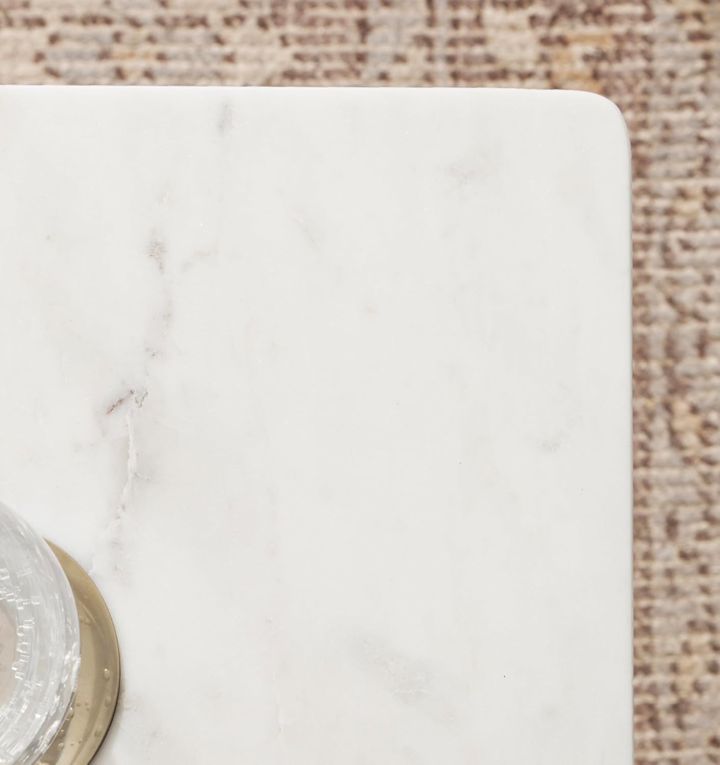 Kate and Laurel Quinley Modern Square Marble Drink Table, 10 x 10 x 22, White Marble and Gray Gunmetal, Contemporary Marble Pedestal Table for Use as Living Room Plant Stand or Bedroom Mini Table