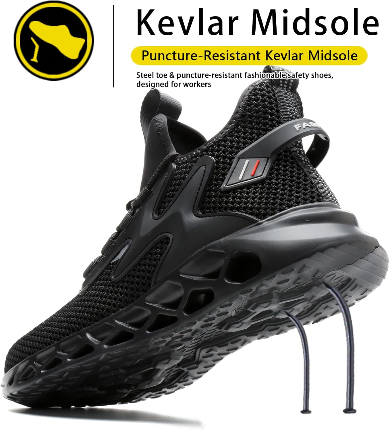 Steel Toe Work Sneakers for Men Women Lightweight Comfortable Industrial & Construction Work Safety Shoes