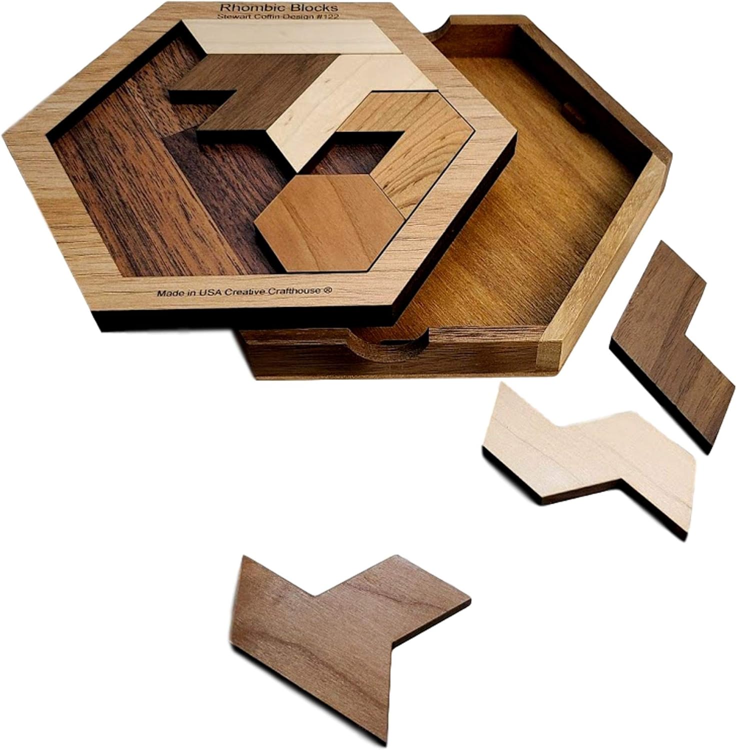 Rhombic Blocks – Stewart Coffin Design #122 Brain Teaser Puzzle