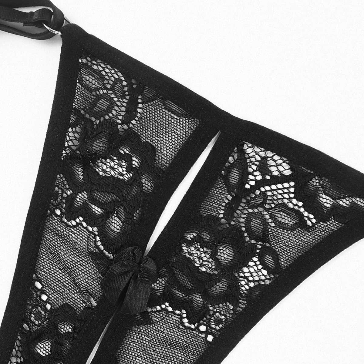 Women Lace Hollow Out Panties Garter Sexy Lingerie Set Erotic Perspective Thongs Woman G-string Adjustable Panty