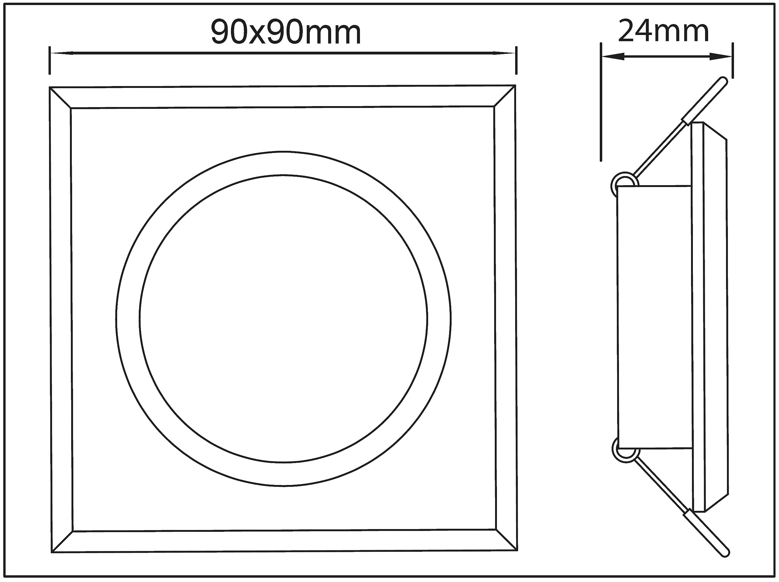 Trango 6er Pack 6729S-06M36K Einbaustrahler aus Glas handgschliffen inkl. 6x Farbtemperatur steuerbar LED Modul 3000K/4000K/6000K LED Modul nur 3cm Einbautiefe Bad Dusche