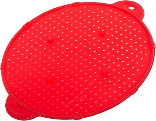 Miniatura 3 de Luciano Housewares Sartén multifuncional Pantalla de salpicaduras de silicona, rojo, grande