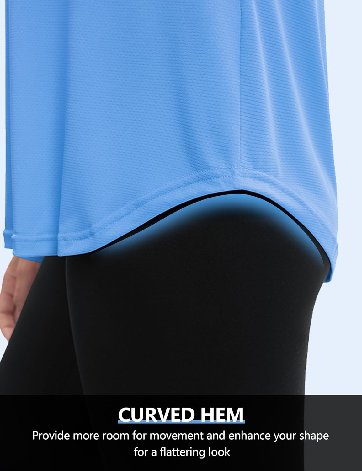 Women's Long Sleeve Workout Shirts Quick Dry Sun Protection Running Yoga Tops - Image 6