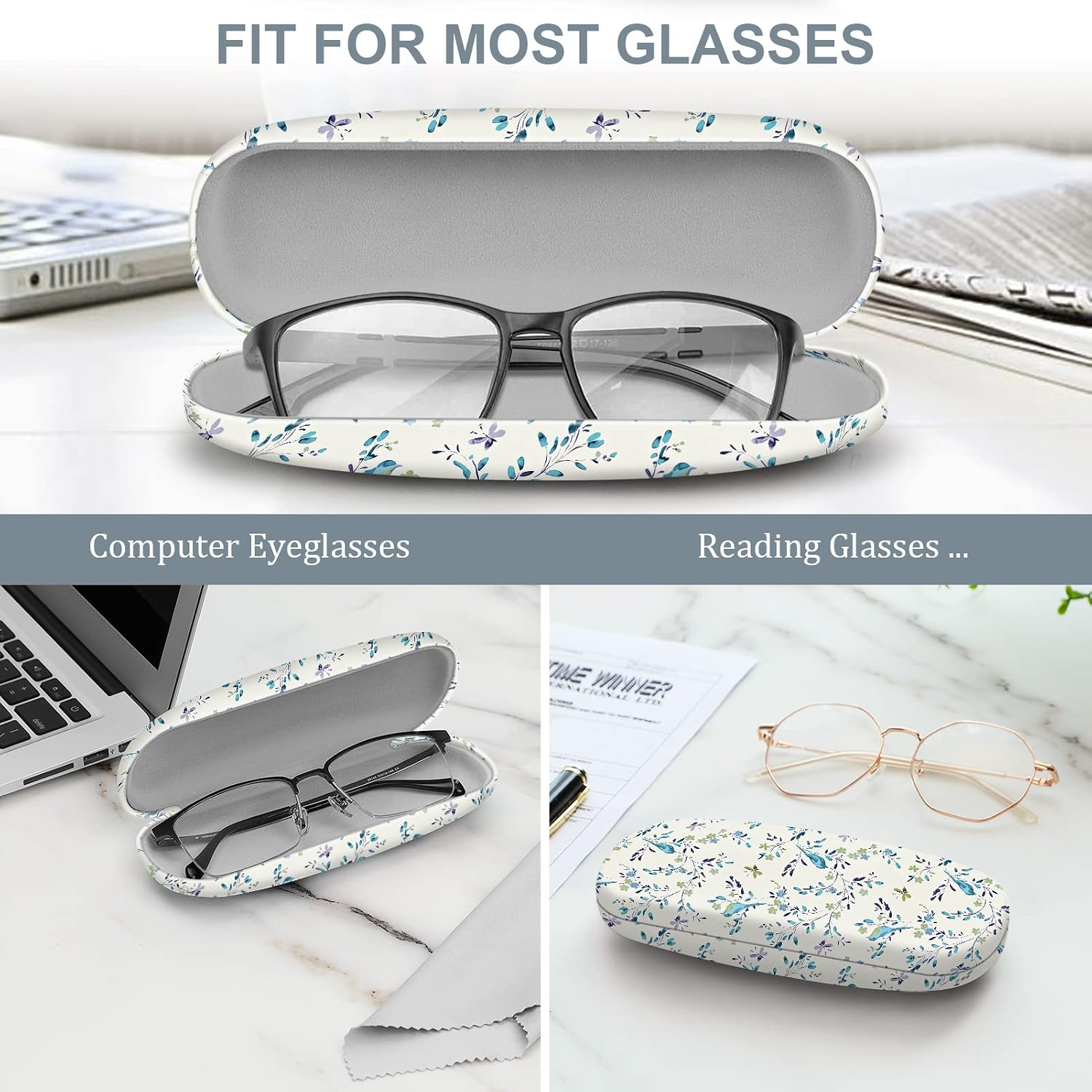 FINTIE Hard Shell Eyeglasses Case, Portable Protective Glasses Cover image 3