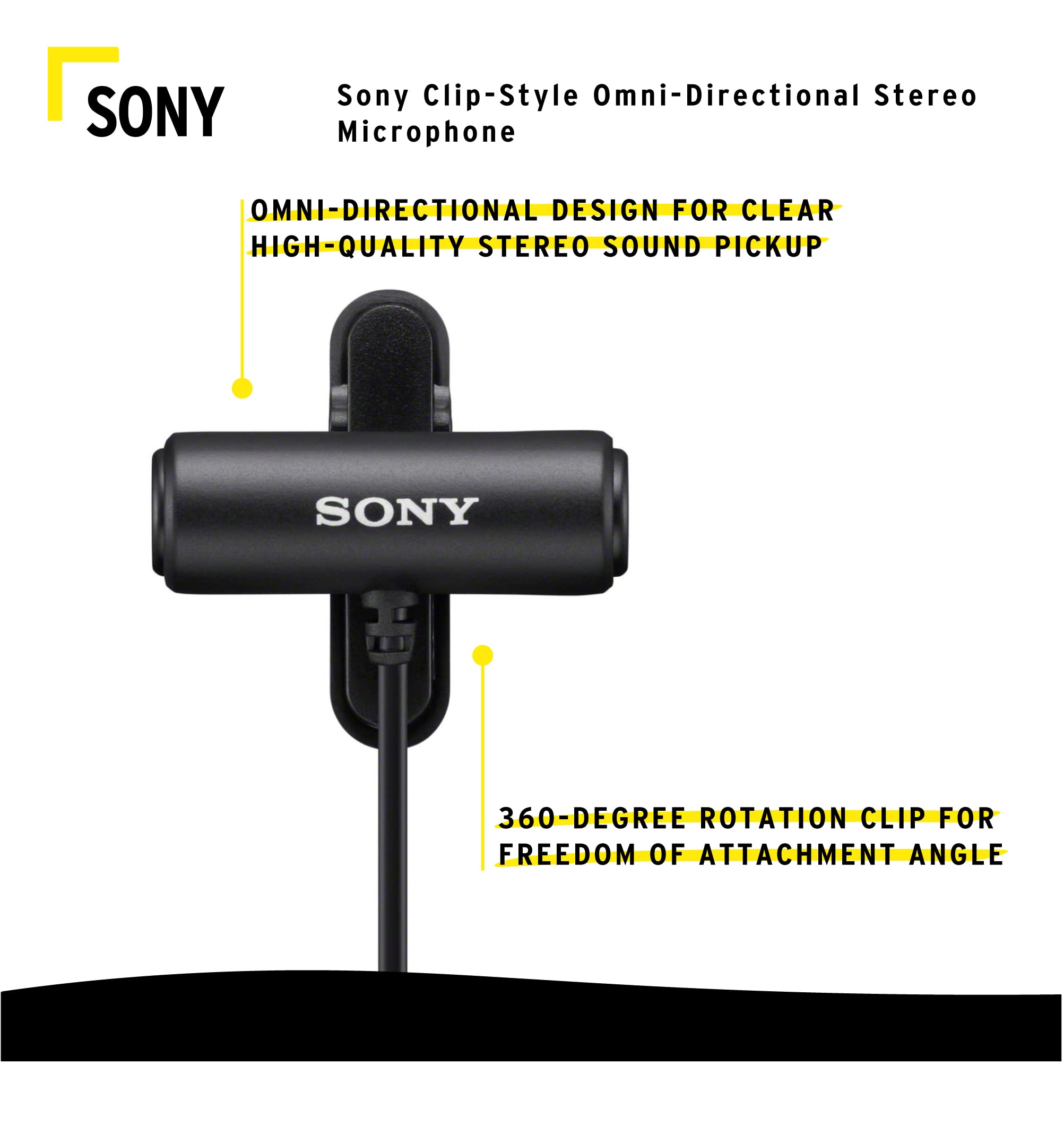 Sony icd-ux560 estéreo grabadora de voz digital w/built-in USB w/Sony ECMCS3 Clip estilo mic Bundle | 4 GB integrado, Mp3/lpcm, incluye micrófono de 32 GB Microsd y Ecm-Lv1 Lav