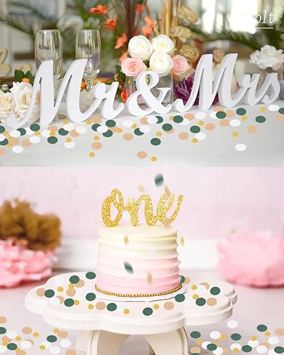 Miniatura 5 de Confeti de papel verde oscuro con purpurina dorada para decoración de mesa dispersa, suministros de manualidades sorpresa, fiesta de cumpleaños,