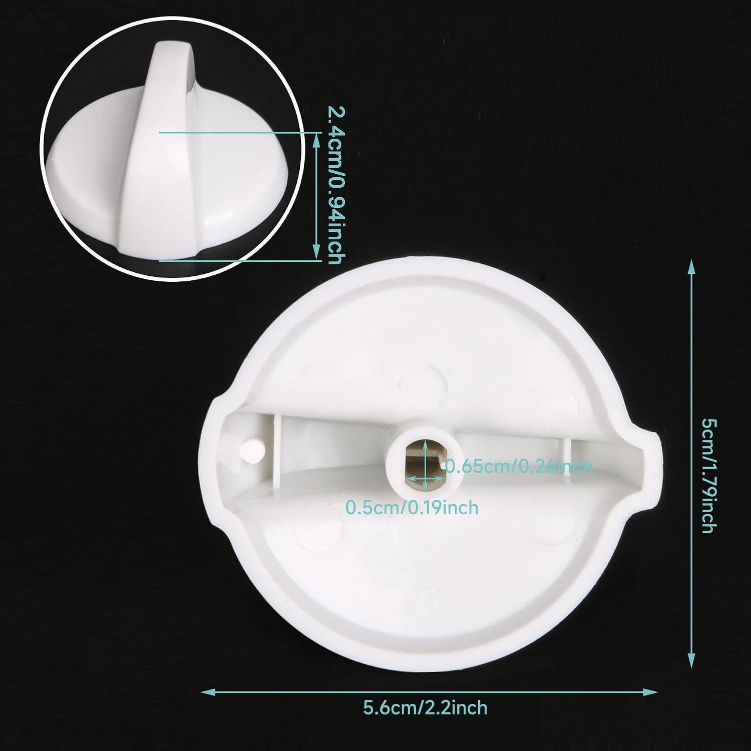 White Plastic WB03T10282 Stove Control Knob Replacement for GE, Replace AP4345833 1461063 PS2321074 Pack of 6