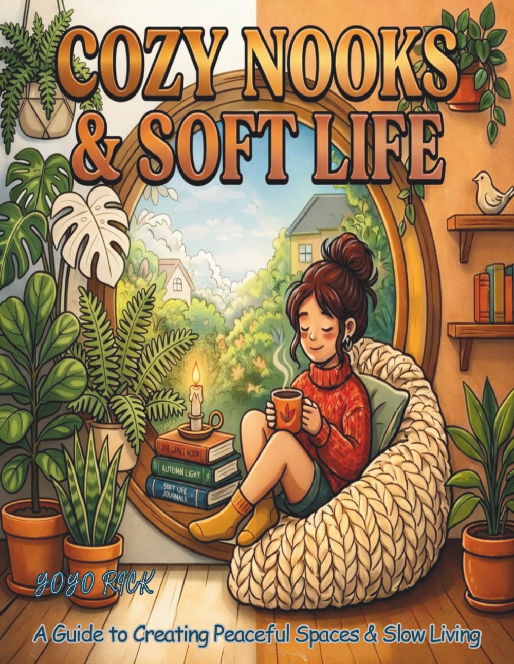 Cozy Nooks & Soft Life: A Bold & Easy Coloring Book for Stress Relief - Simple Aesthetic Scenes of Reading Corners, Quiet Luxury, and Relaxation for Adults and Teens.