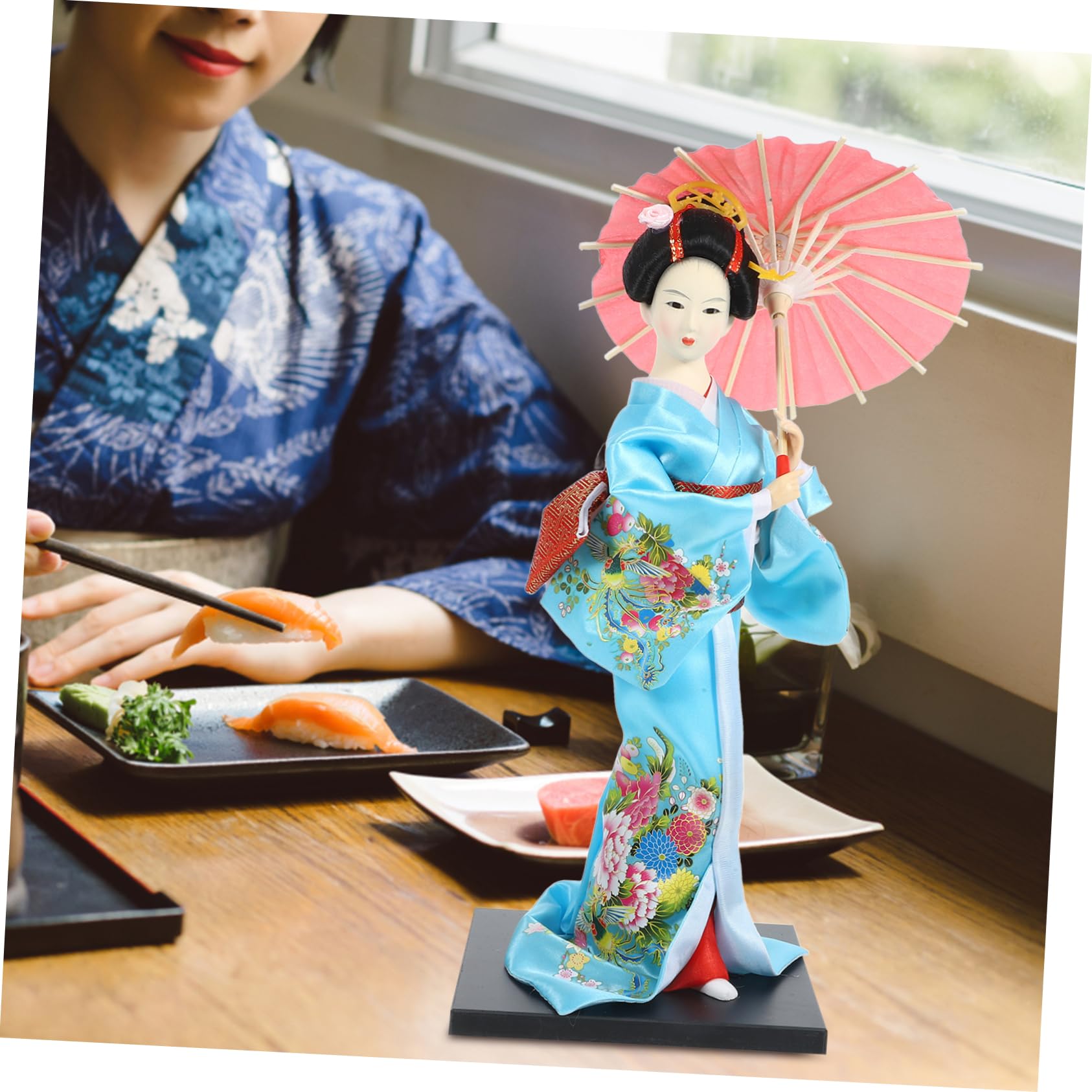 Garneck Japońska lalka gejsza ozdoba kimono figurka tradycyjna japońska dekoracja do domu i sklepów kolekcjonerska azjatyckie rzemiosło prezent dla przyjaciół