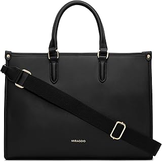 Miraggio Womens Denice Large Sized Tote Bag With Adjustable &amp; Detachable Sling Strap And Top Handles | Fits Upto 14" Lapto...