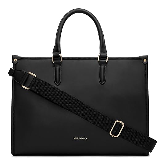 Miraggio Womens Denice Large Sized Tote Bag With Adjustable & Detachable Sling Strap And Top Handles | Fits Upto 14" Laptop | Tote Bags for Women For Office Use, Work