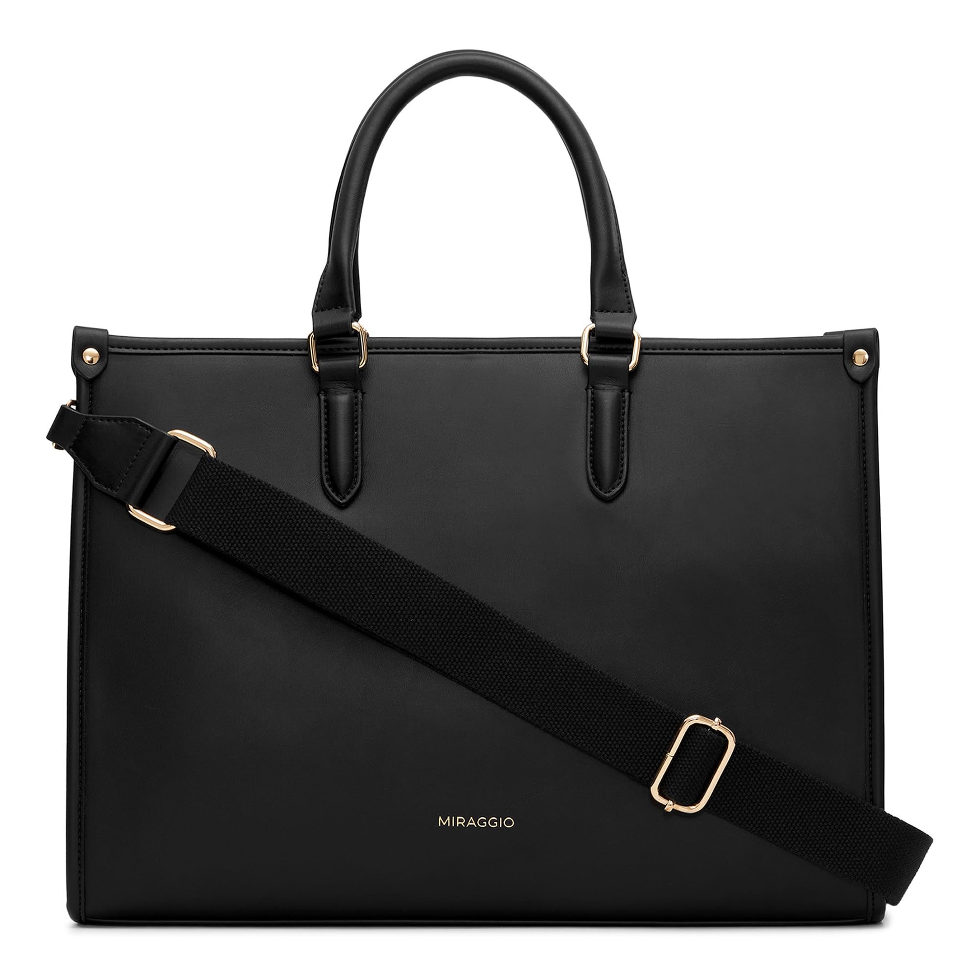 MiraggioWomens Denice Large Sized Tote Bag With Adjustable & Detachable Sling Strap And Top Handles | Fits Upto 14" Laptop | Tote Bags for Women For Office Use, Work