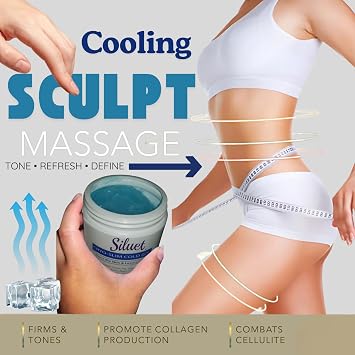 SILUET Cryo Cold Gel Refreshing Body Gel with Herbal Extracts Cooling & Firming Sensation 16 oz Jar