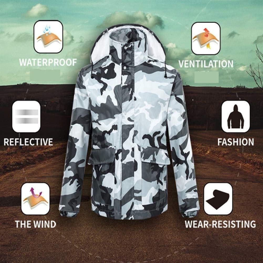 Chaqueta de ciclismo Poncho estilo camuflaje Chaquetas impermeables Poncho impermeable impermeable con capucha Chubasquero ligero y transpirable para motocicleta Trabajo al aire libre Pesca Senderism