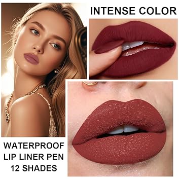 12PCS Lip Liner Pencils Set Pack for Shaping & Sculpting Lips, Modifieddark Lip Color Lipsticks,Long-Lasting Waterproof Lipsticks. (03, Color)