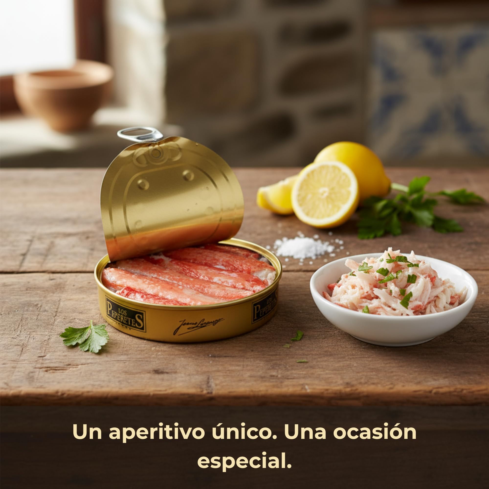LOS PEPERETES Cangrejo de las Nieves 120 g | Marisco Gallego Gourmet | Carne de Cangrejo del Atlántico | Conserva Artesanal y Natural | Producto Premium con Sabor del Mar de Galicia