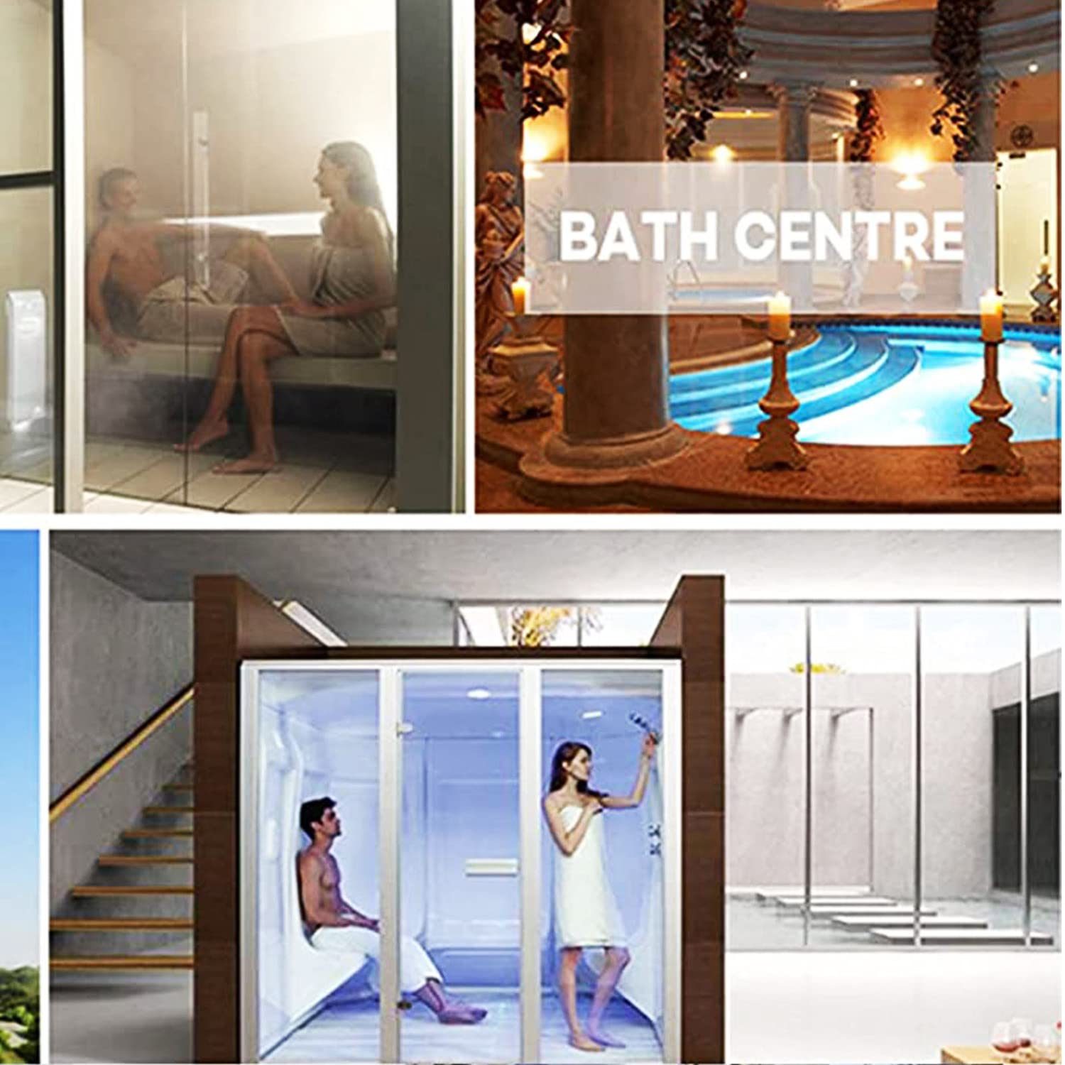 Qiang 3kw-21kw Generador De Vapor Sauna Baño Turco Ducha Dentro 20m³ con Controlador Digital Temperatura Ajustable 25-55℃,para Hogar Gimnasio Hotel,Fácil de Instalar,220V-9.0KW