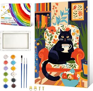 Amazon.com: ZTOTZ Cat Paint by Numbers Kit for Adults Framed,Black Cats ...