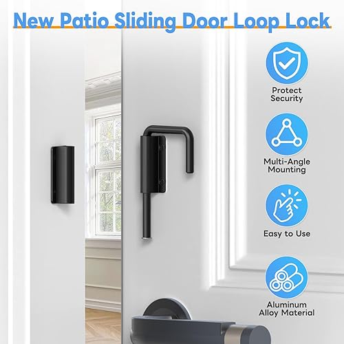 Miniatura 3 de Nueva Cerradura de Bucle para Puerta Corrediza de Patio - Pestillo de Bucle en Forma de U de 2-3/8 Pulgadas, Cerradura de Seguridad para Hogar
