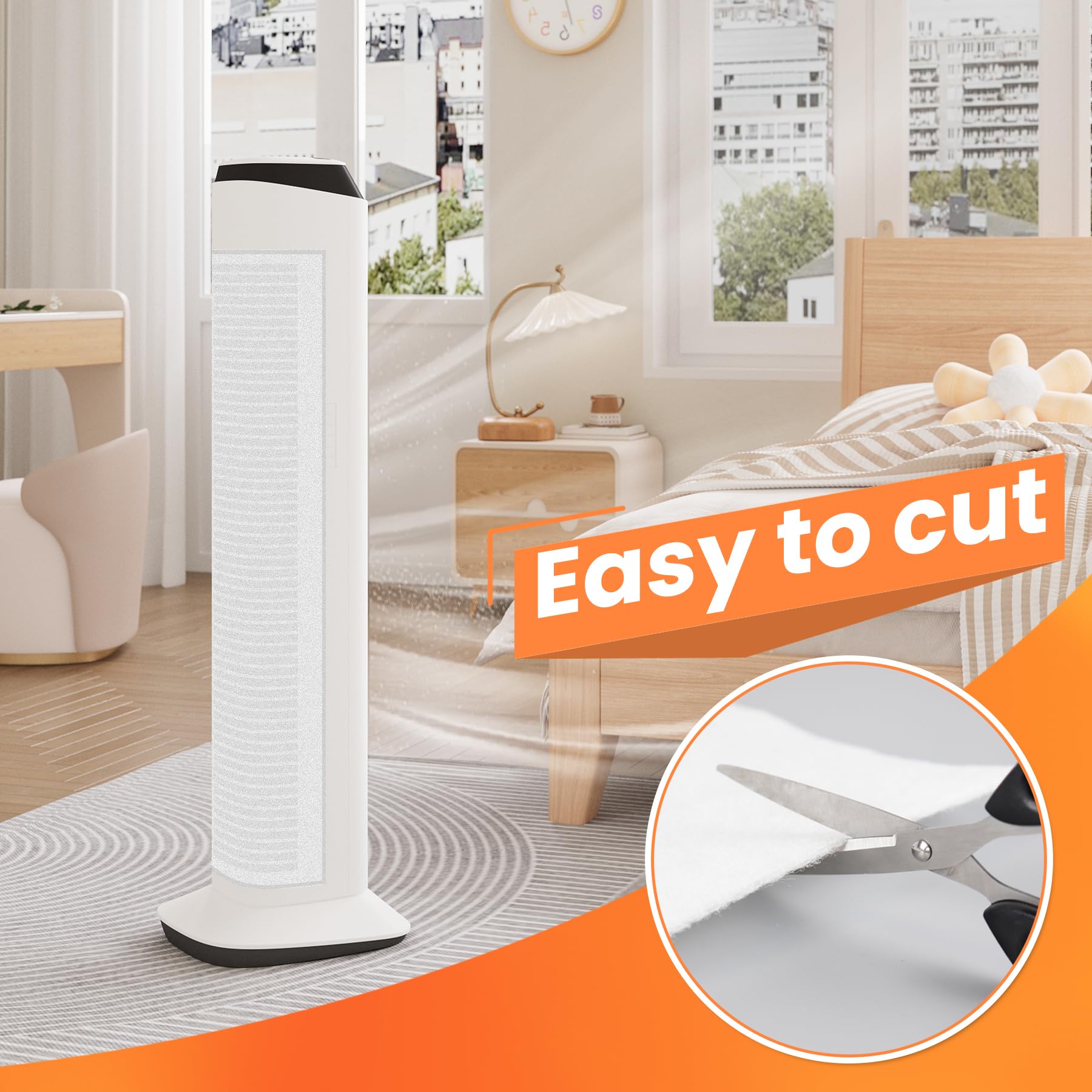 Filtro de aire universal para ventilador de torre, filtros de flujo de aire fácil, diseño flexible de fácil ajuste, captura el polvo de aire, compatible con la mayoría de ventiladores de torre 4