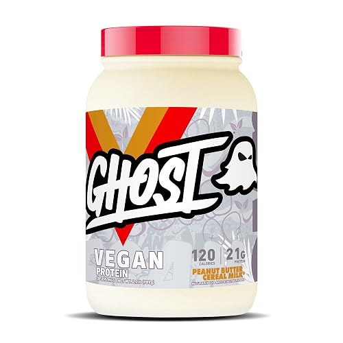 GHOST Vegan Protein Powder, Peanut Butter Cereal Milk - 2LB