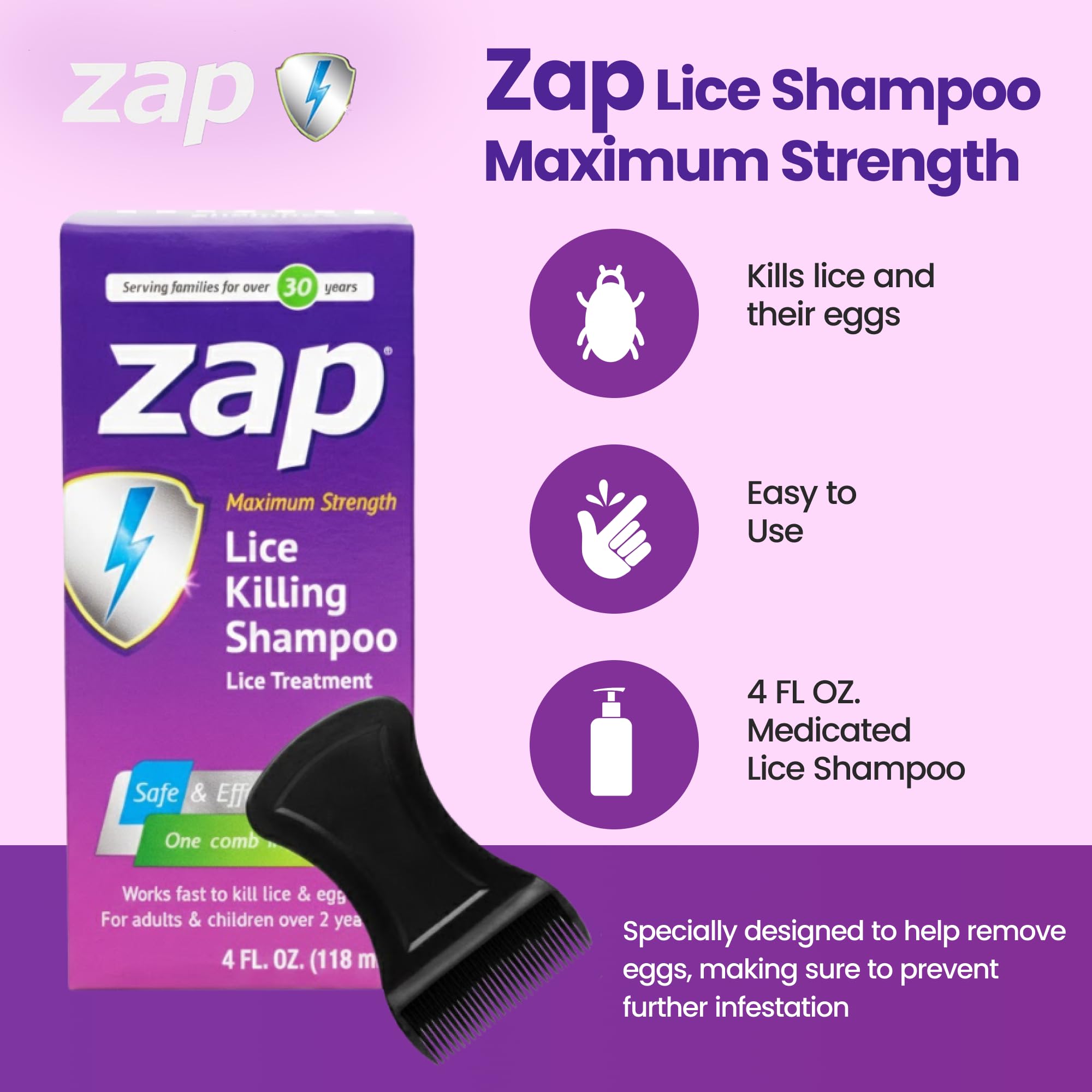 Amazon.com: Zap Lice Shampoo Extra Strength Lice Shampoo That