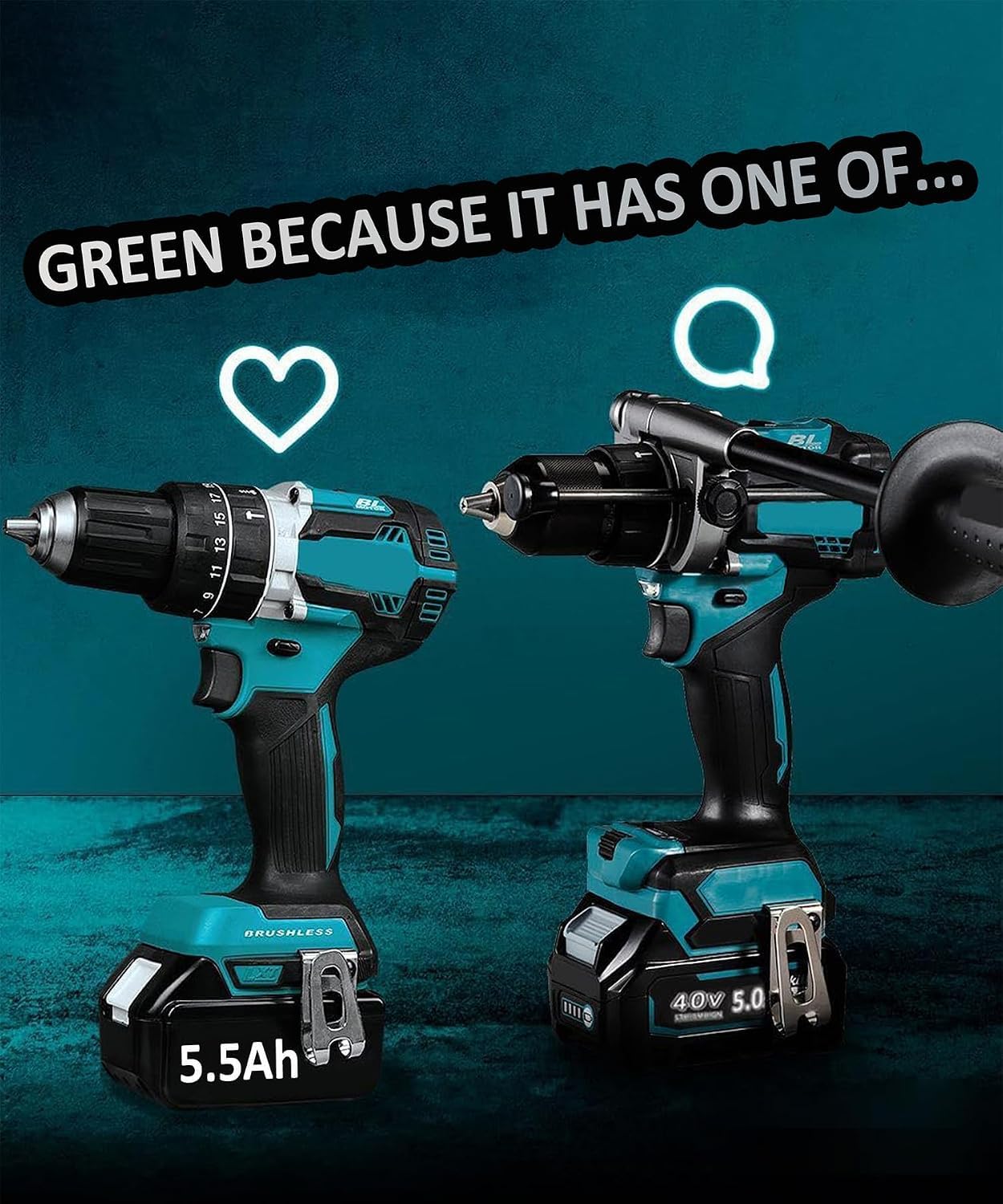 2 baterías de repuesto para Makita de 18 V y 5500 mAh
