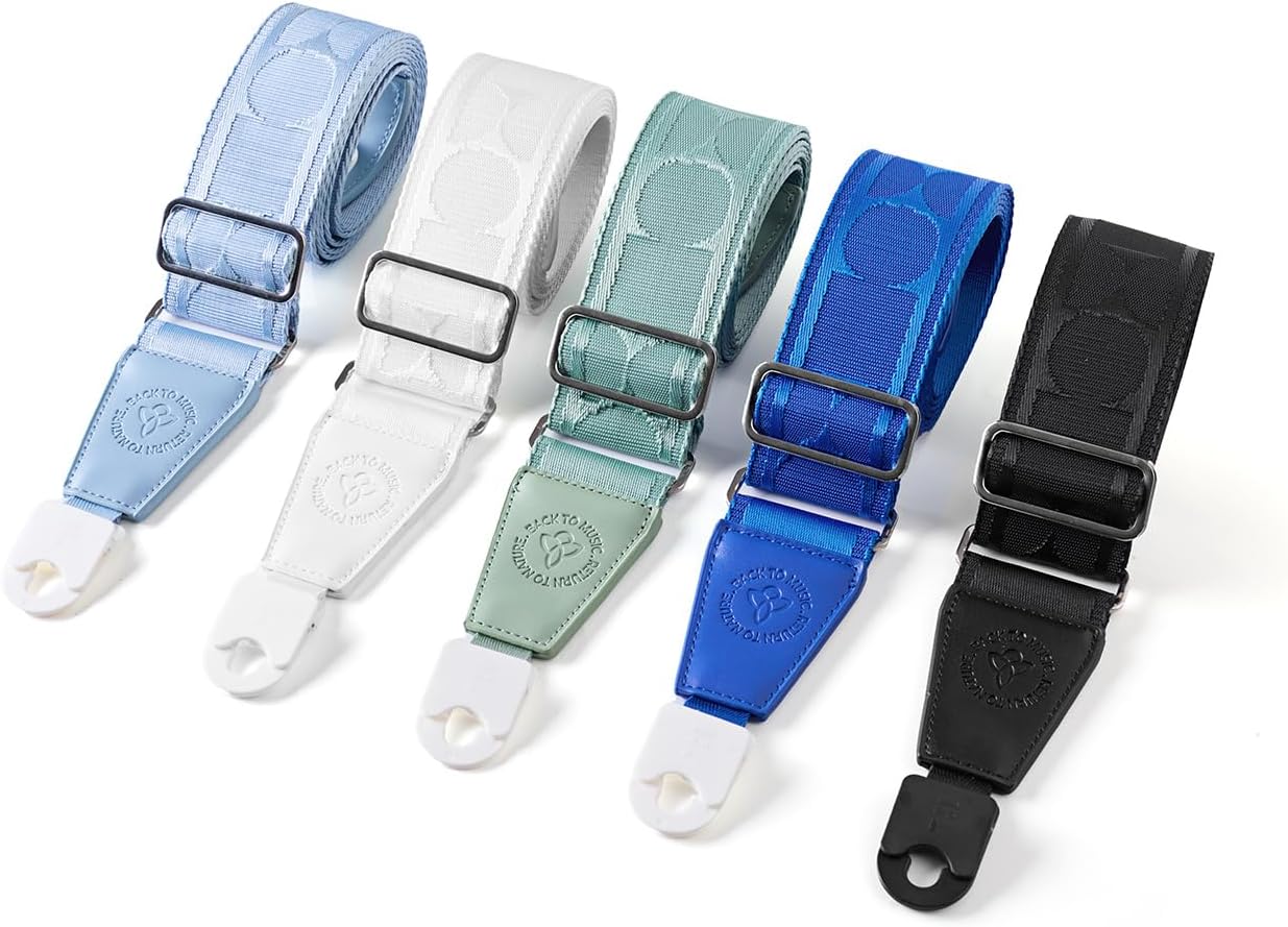 TOM Guitar Strap, Quick-Lock Sturdy Silicone Buckle,Fearless of Falling,Non-Scratch Design for Acoustic/Electric/Bass Guitars