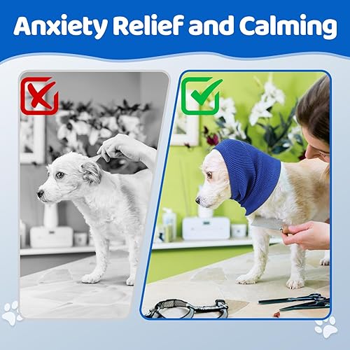 Miniatura 5 de 3 piezas de cubierta silenciosa para las orejas de perro, sin sacudidas, capucha calmante para perro, diadema para orejas para reducir el ruido,