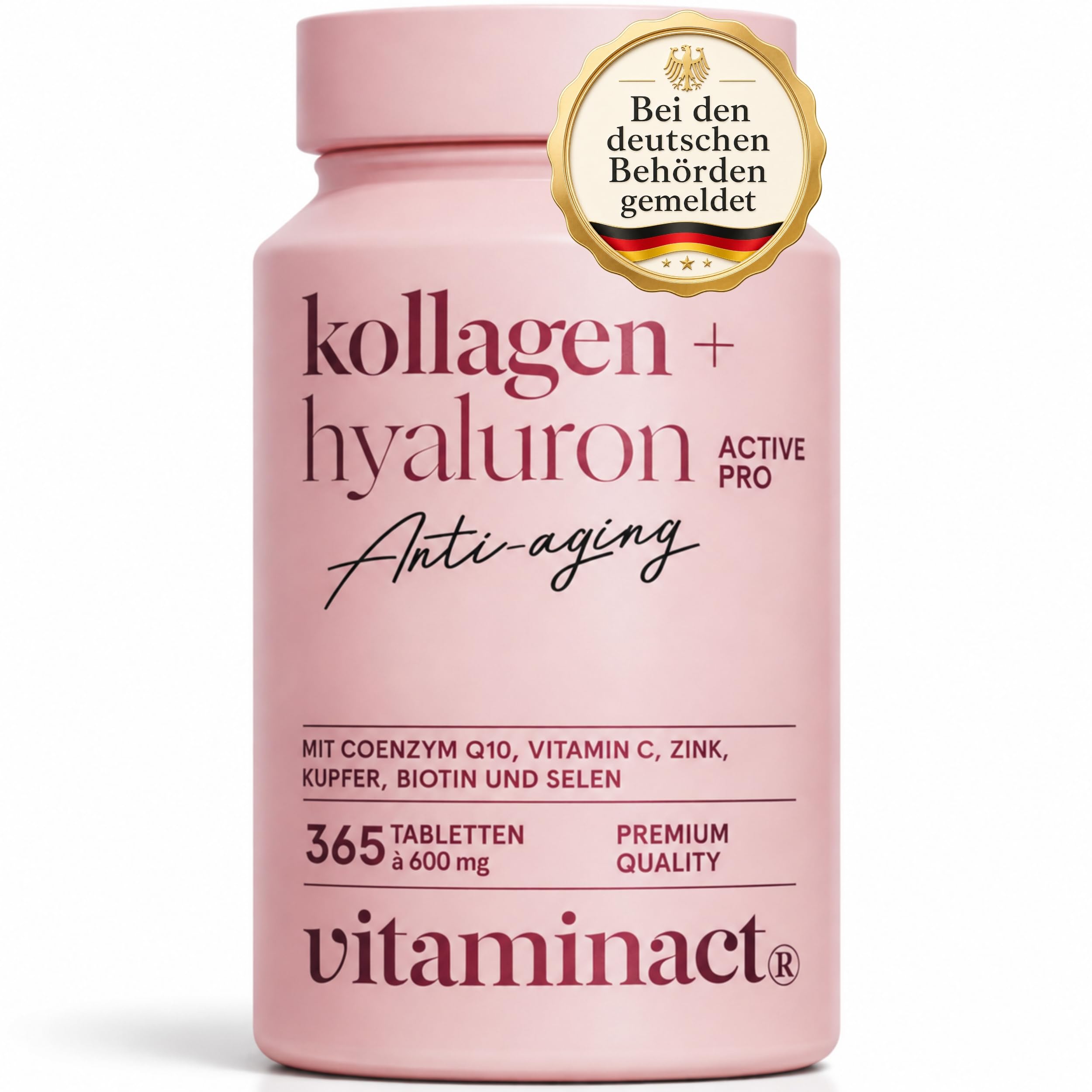 Kollagen Kapseln – Typ I Peptide hochdosiert + mit innovativem Probiotikum für 30% bessere Aufnahme – Kollagen Typ I hydrolysiert mit Hyaluron, Vitamin C, Biotin & Zink - Haut, Haare, Nägel & Knochen.
