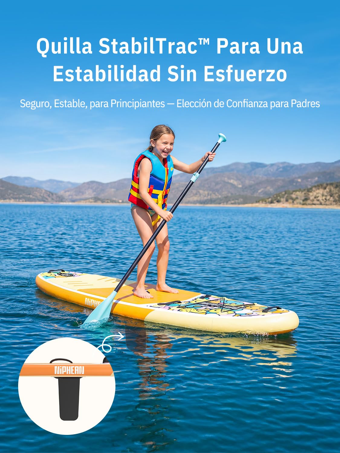 Niphean Tabla Paddle Surf Hinchable con Accesorios 320cm/230cm Sup | Tabla Paddle Surf Rígida, Antideslizante, Kit Reparación, Adultos, Jóvenes, Principiantes, Yoga
