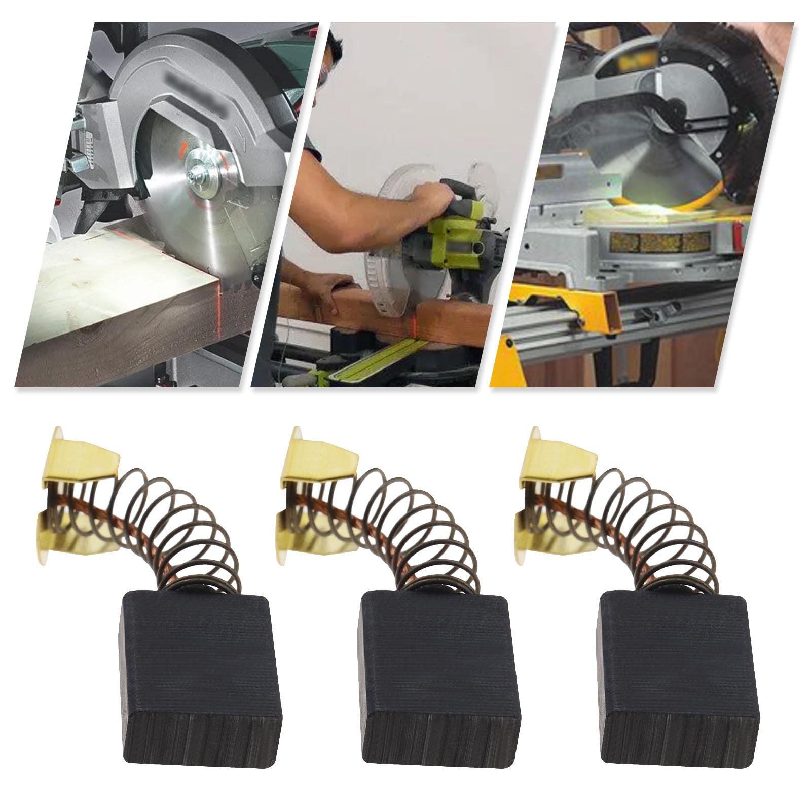 4 Piezas Repuesto de Escobillas de Carbón Compatible con Güde GRK 250/300 Sierra Ingletadora Accesorios de Herramientas Eléctricas 6,5x13,5x17mm