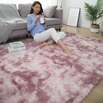 Leesentec Area Rugs Soft Living Room Carpets Anti Slip Fluffy Bedroom Rug Shaggy Floor Mats Large For Hallway Bedroom Purple White 120 160cm Amazon Co Uk Kitchen Home