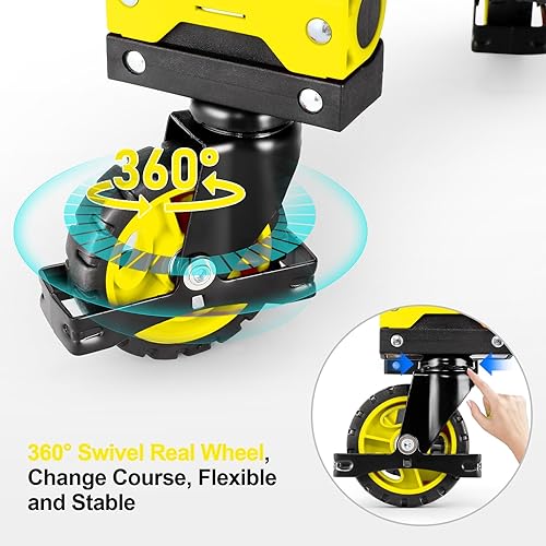 Miniatura 5 de Carretilla de Mano Plegable de 330 Libras para Carga Pesada, Combinación de Cuatro Ruedas y Dos Ruedas, Carrito Convertible con Mango Retráctil,