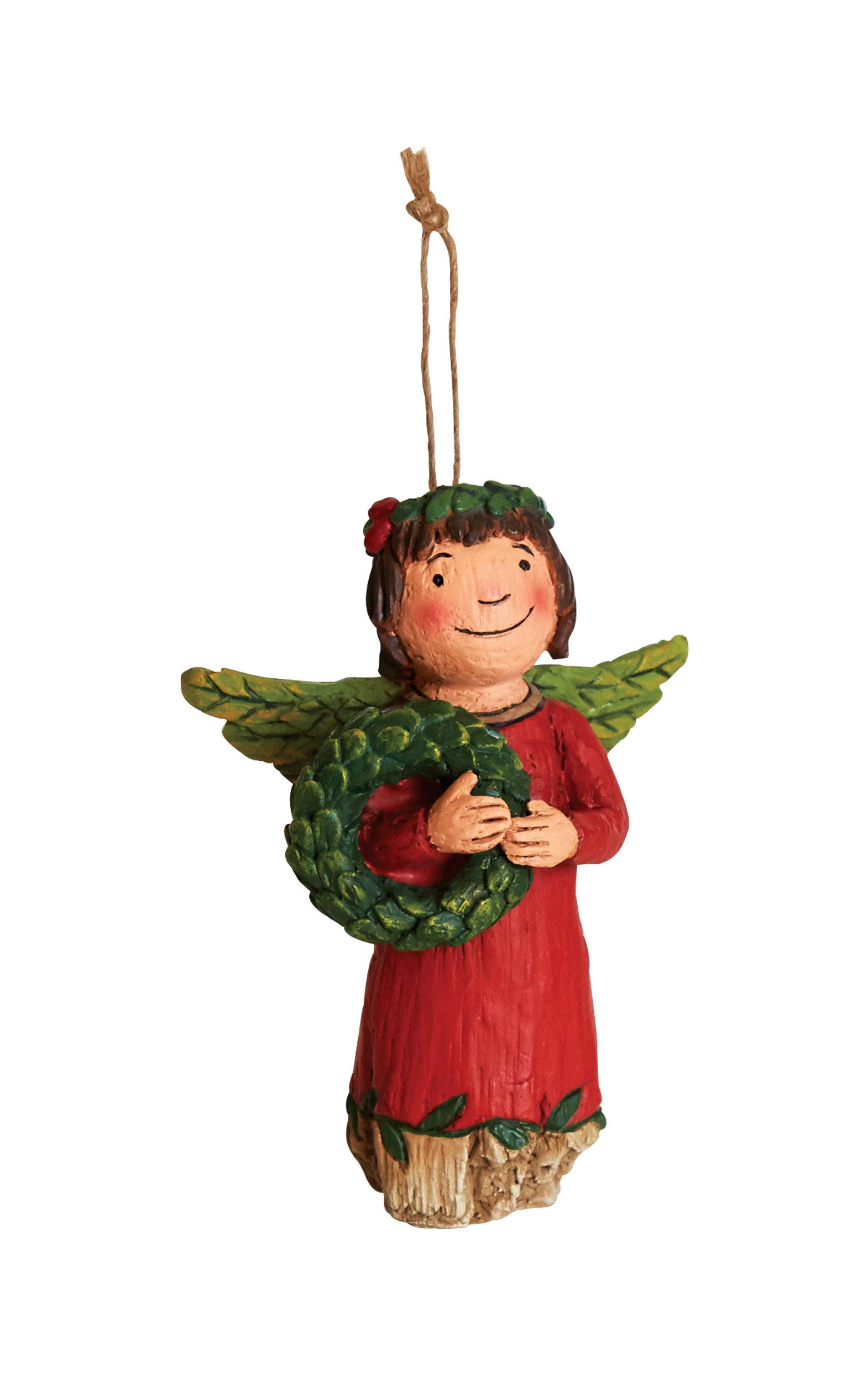 Studio M Wings of Whimsy Be Joyful Hand-Painted Inspirational Angel Ornament, Decorative Home Décor Sculpture, Beautiful Wood-Carved Look, 3 x 4 Inches