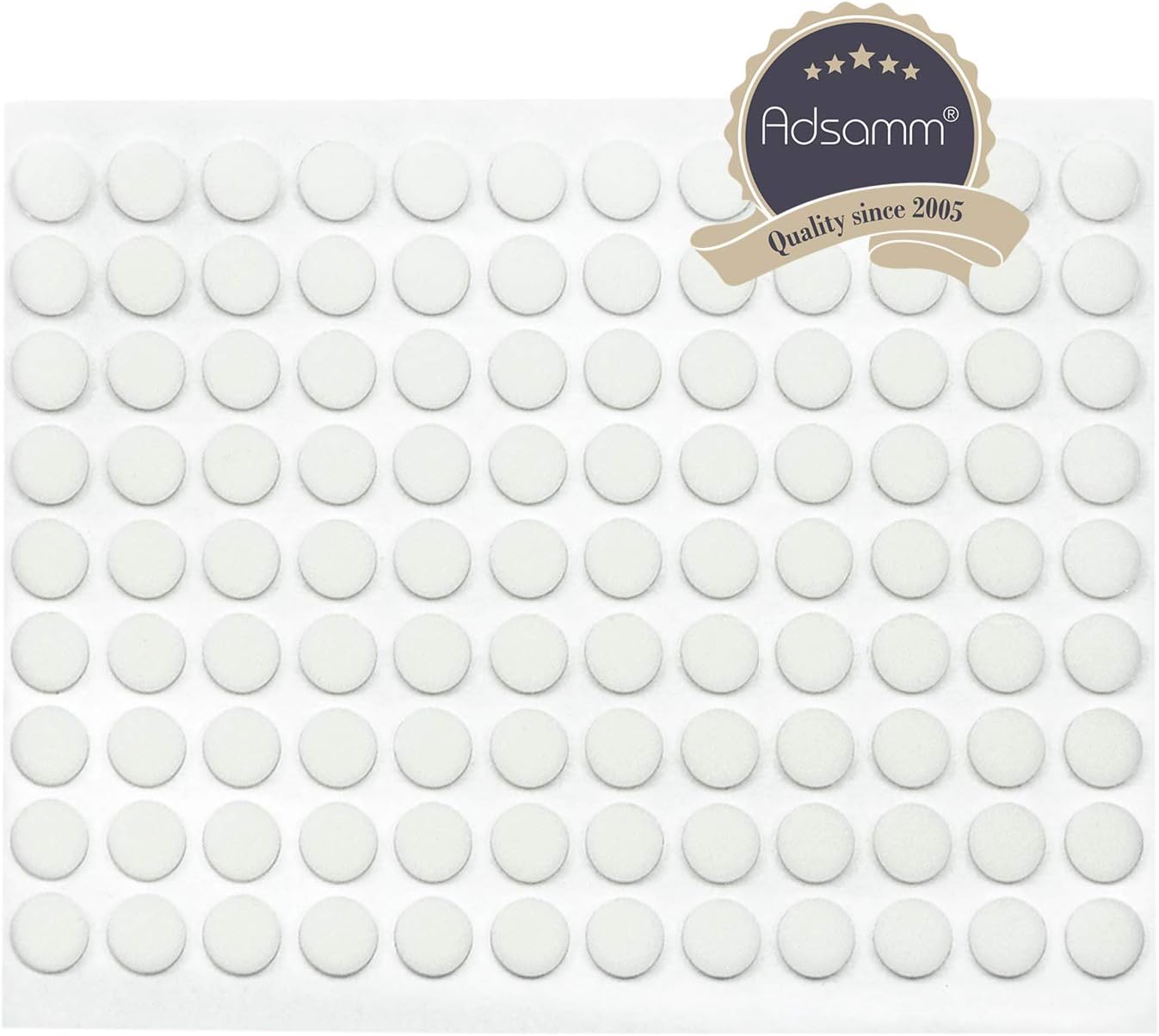 Adsamm® / 108 x self-adhesive anti-slip pads made of EPDM cellular rubber/ø 0.39'' (ø 10 mm) / White/round / 0.098'' (2.5 mm) thick anti-slip glides - Image 3