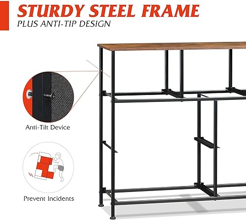 Miniatura 8 de WLIVE 7 Drawer Dresser TV Stand, Entertainment Center, Media Console Table with Metal Frame and Wood Top for TV up to 45 inch, Chest of Drawers for