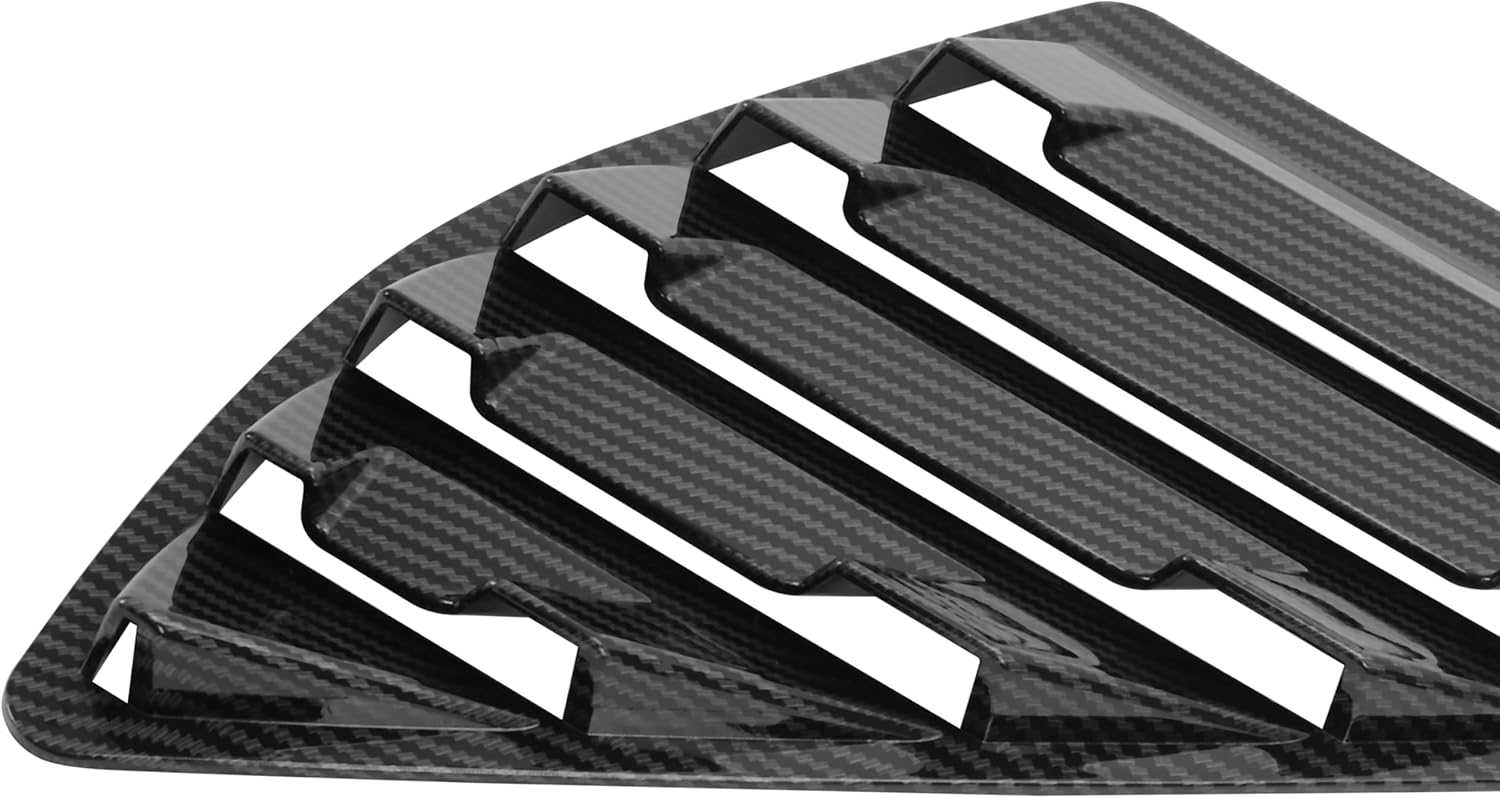 KUAFU Rear Side Window Louver Compatible with 2013-2020 Ford Fusion Mondeo Windshield Sun Shade Cover Air Vent Scoop Shades Cover Blinds Trim ABS Carbon Fiber Style
