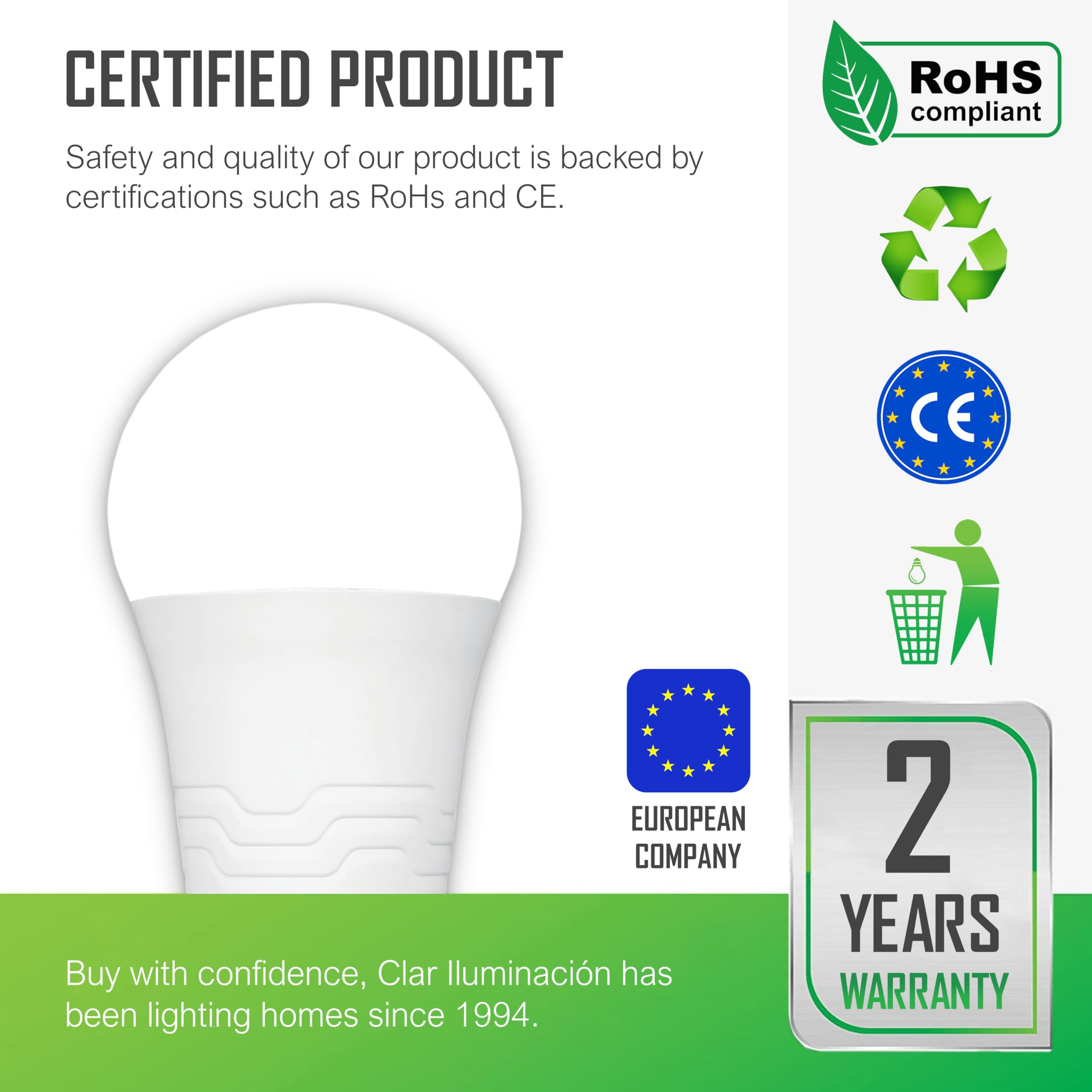 CLAR - LED Birne E27 Extra Hell 24W, Kaltweiß, Ersatz für 200W/150W, Helle Glühbirne (Pack 20)