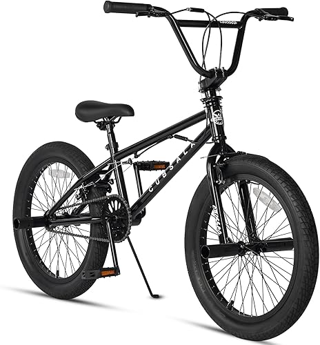 Miniatura 21 de Freestyle BMX Bike, 18 20 Inch Kids Bicycle for 5-13 Years Old Kids and Beginner Level Rider, Multiple Colors Blanco,Negro -,Negro con neumáticos