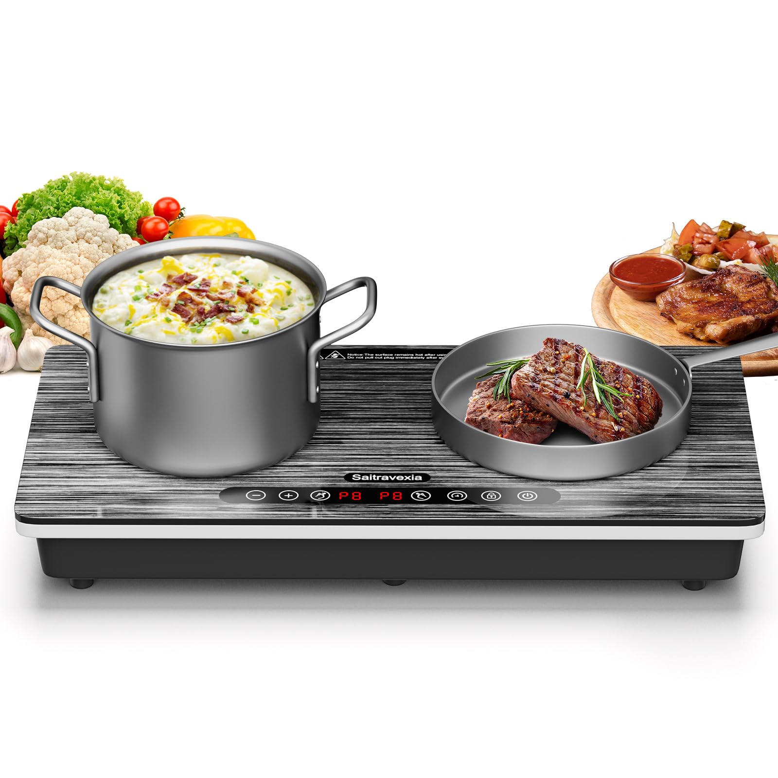 Amazon.com: Saitravexia 18 Inch Double Induction Cooktop, 2 Burner