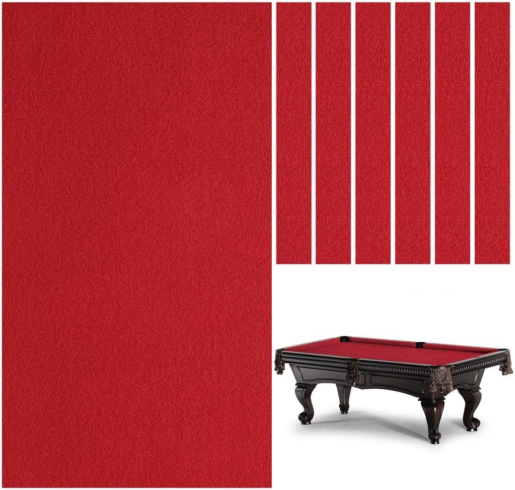 8-Foot Billiard Pool Tablecloth, Felt Material with 6 Cloth Strips for Indoor Tables