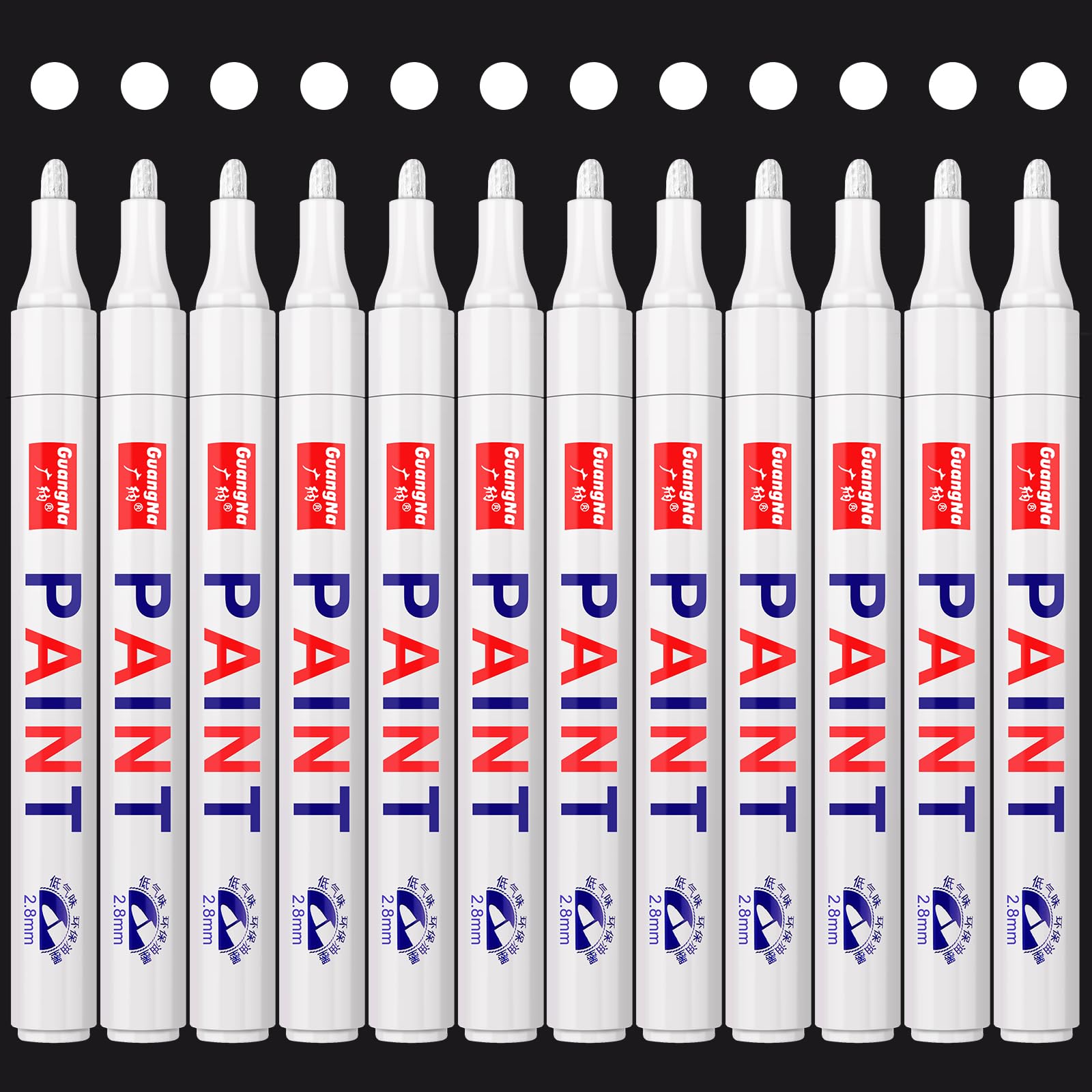 Funnasting White Paint Pens, 8 Pack Oil-Based Paint Marker for Art