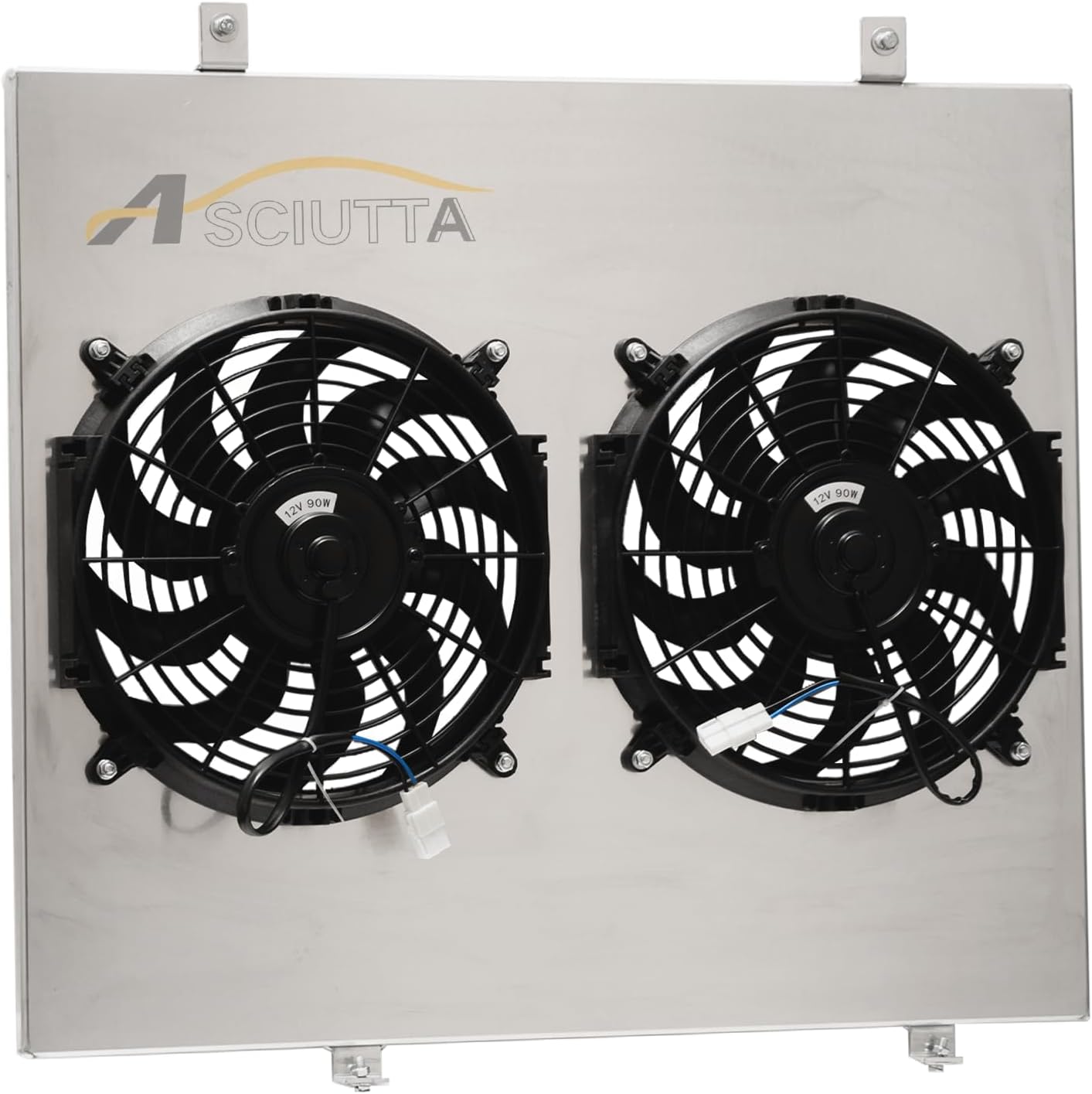 Aluminum Shroud Fan fit for 2005-2018 Nissan Xterra/Pathfinder/Frontier fro Suzuki Equator 4.0L 5.6L V6 06 07 08 09 10 11 12 13 14 15 16 17# with 2 X 12" Fans
