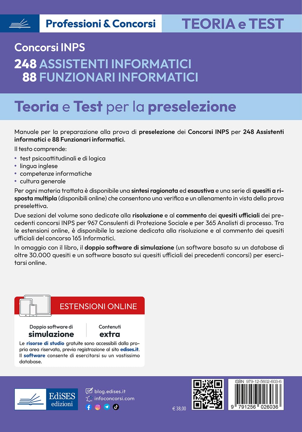 Concorsi INPS 248 assistenti informatici e 88 funzionari informatici: Teoria e test per la preselezione