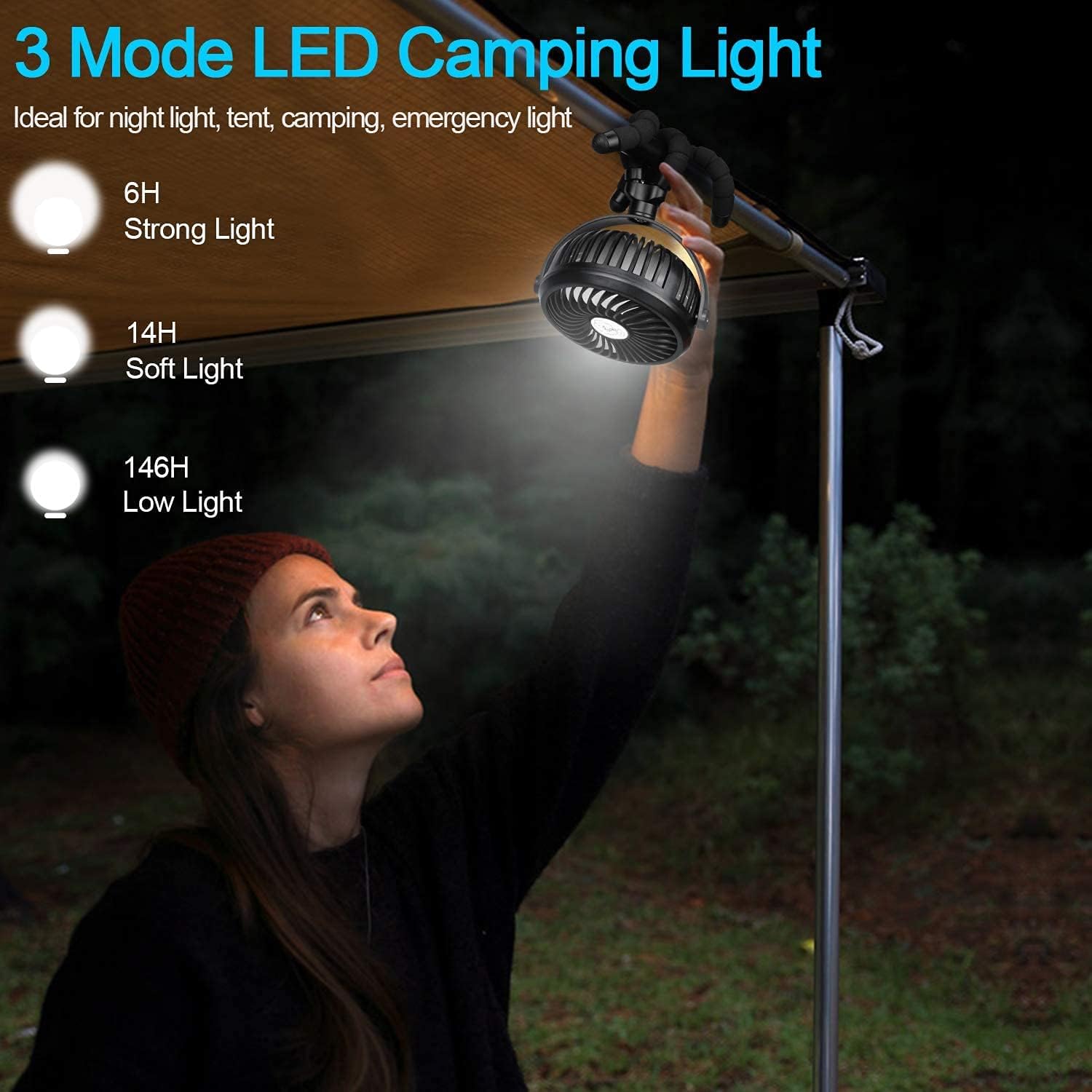 TDONE Stroller Fan Mini Portable Fan USB Personal Fan Long Working Handheld Fan 12pcs LED Camping Fan Batterry Operated Fan Clip on Fan for Stroller Travel : Baby