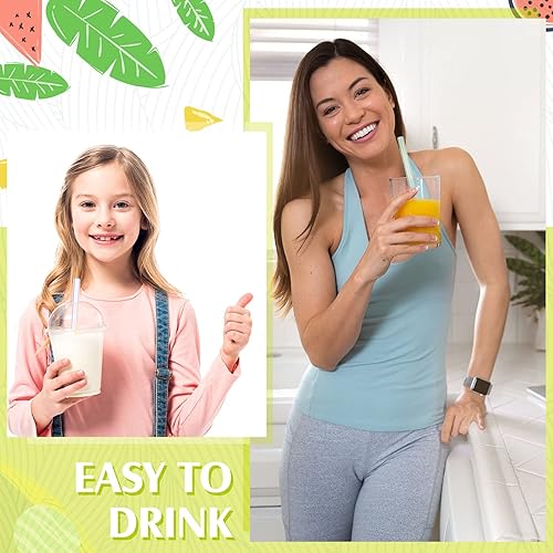 Miniatura 6 de 600 popotes gigantes para batidos, pajitas de té de burbujas, desechables de plástico, a rayas, envueltas individualmente, coloridas pajitas grandes